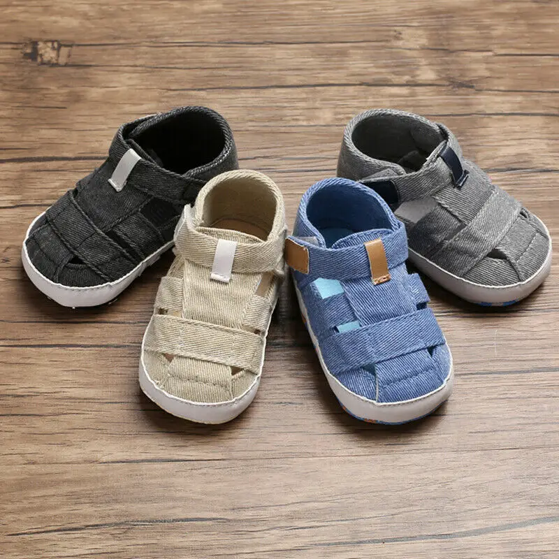 Модная летняя мягкая детская обувь для новорожденных мальчиков; нескользящие сандалии для первых ходунков