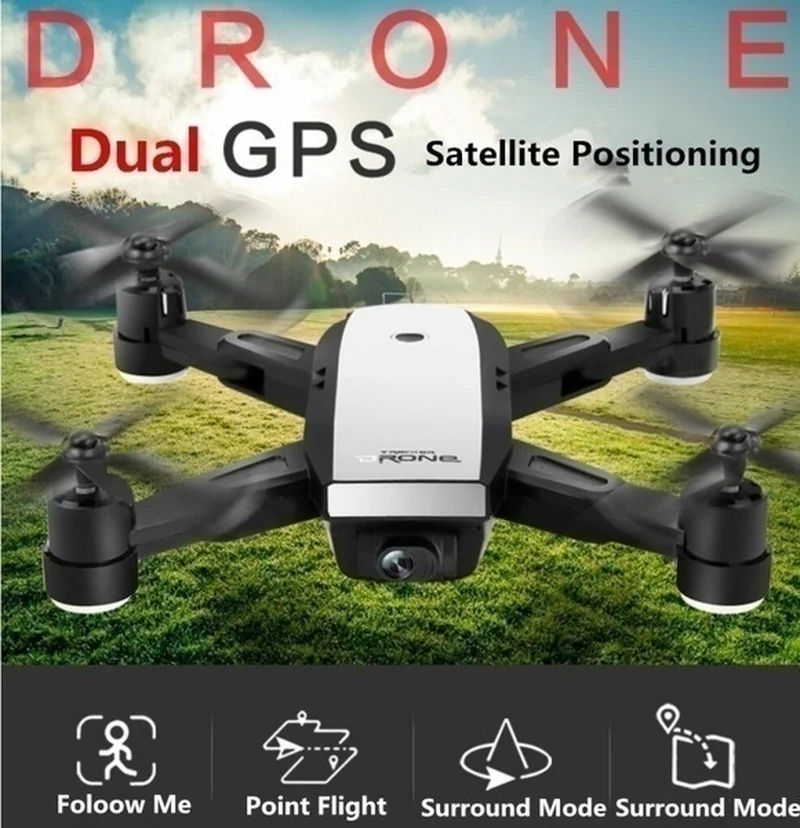 Складной Радиоуправляемый квадрокоптер Дрон X28WF двойной GPS/без GPS 1080P WIFI камера