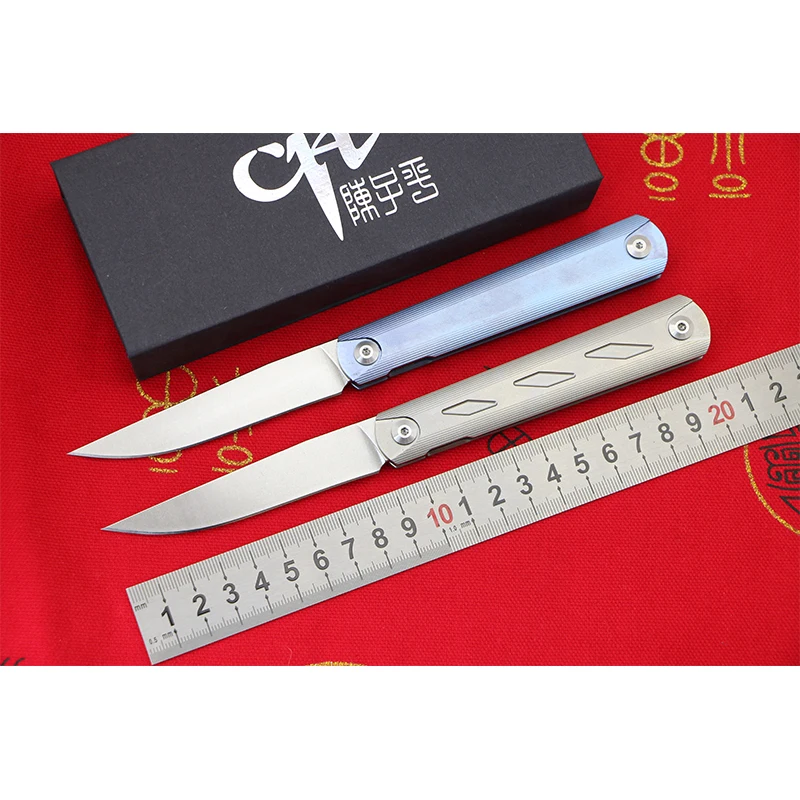 

CH ZIEBR High Quality ZDP189 blade Titanium handle Flipper folding knife Outdoor camping hunting pocke knives EDC tool Survival