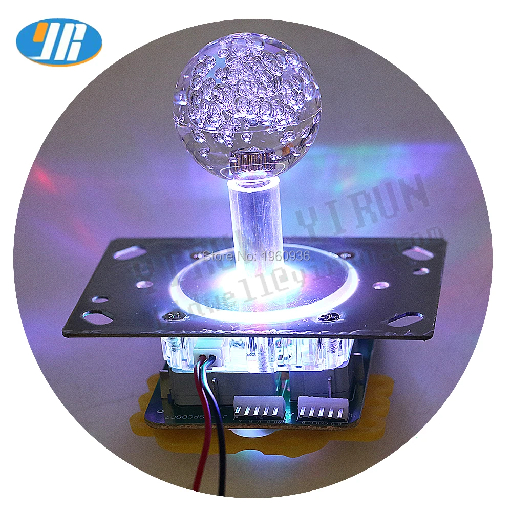 12V светодиодный аркадный джойстик Цветной подсветкой светильник переключаемый