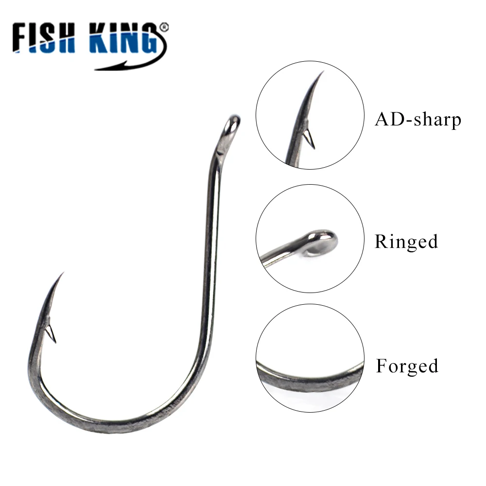 FISH KING 5 пакетов 50355 1/0 # 10 рыболовный крючок из высокоуглеродистой стали ISE ISEAMA с