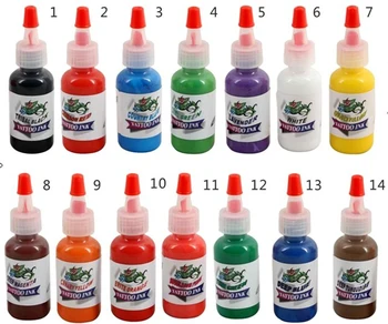 

Tattoo ink kit tattoo pigment set (0.5OZ) color huang 14 color set C130 15ml free shipping