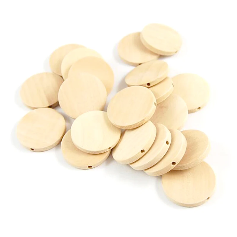 Perles de breloques en bois 100% naturelles., Perles de bois breloques 100% naturelles, formes rondes pour les boucles d'oreilles et fabrication de bijoux bricolage pendentif décoratif