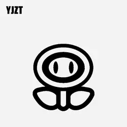 YJZT 13,4 см * 14,6 см мультяшная креативная Свинья Нос цветок виниловая наклейка на машину наклейка черный/серебристый C23-0826