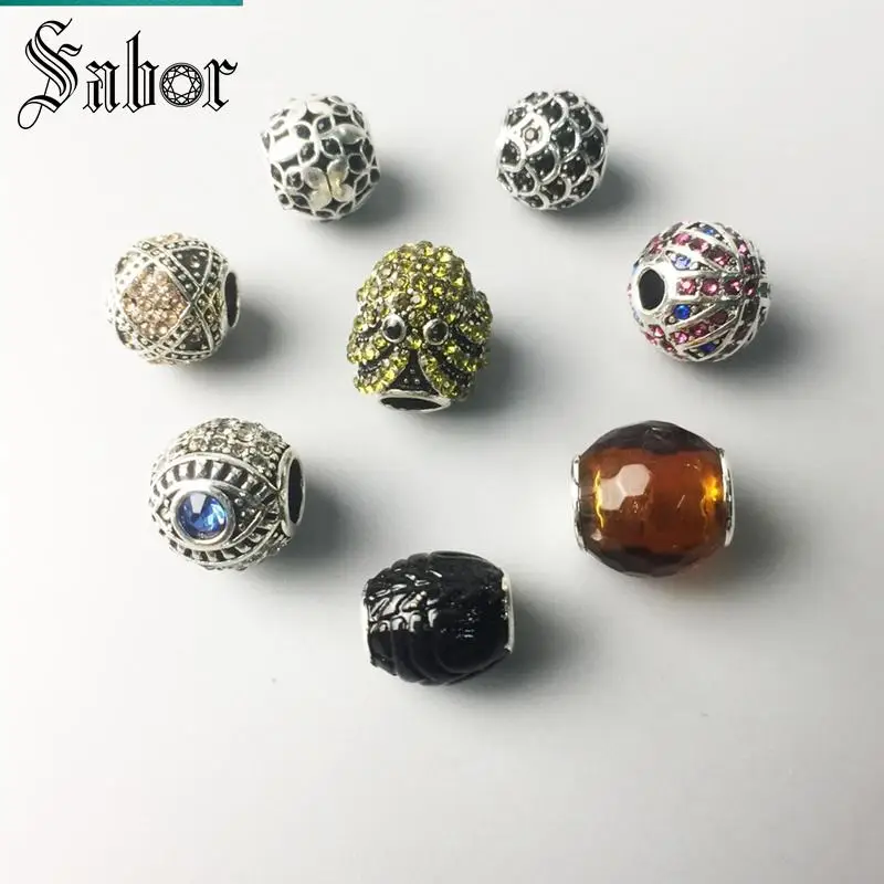 

England Octopus Black Scarab Eye Charm Beads Fit Bracelets Silver Fashion Jewelry Making DIY Gift For Women thomas jewellery