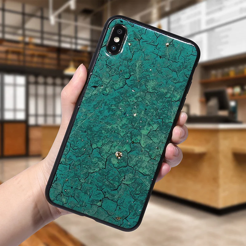 Золотой порошок Мягкий ТПУ чехол для телефона iPhone XS Max X XR iPhone 8 7 8 Plus 7 Plus iPhone 6 S 6 S 6 Plus Горячая твердая треснутая задняя крышка