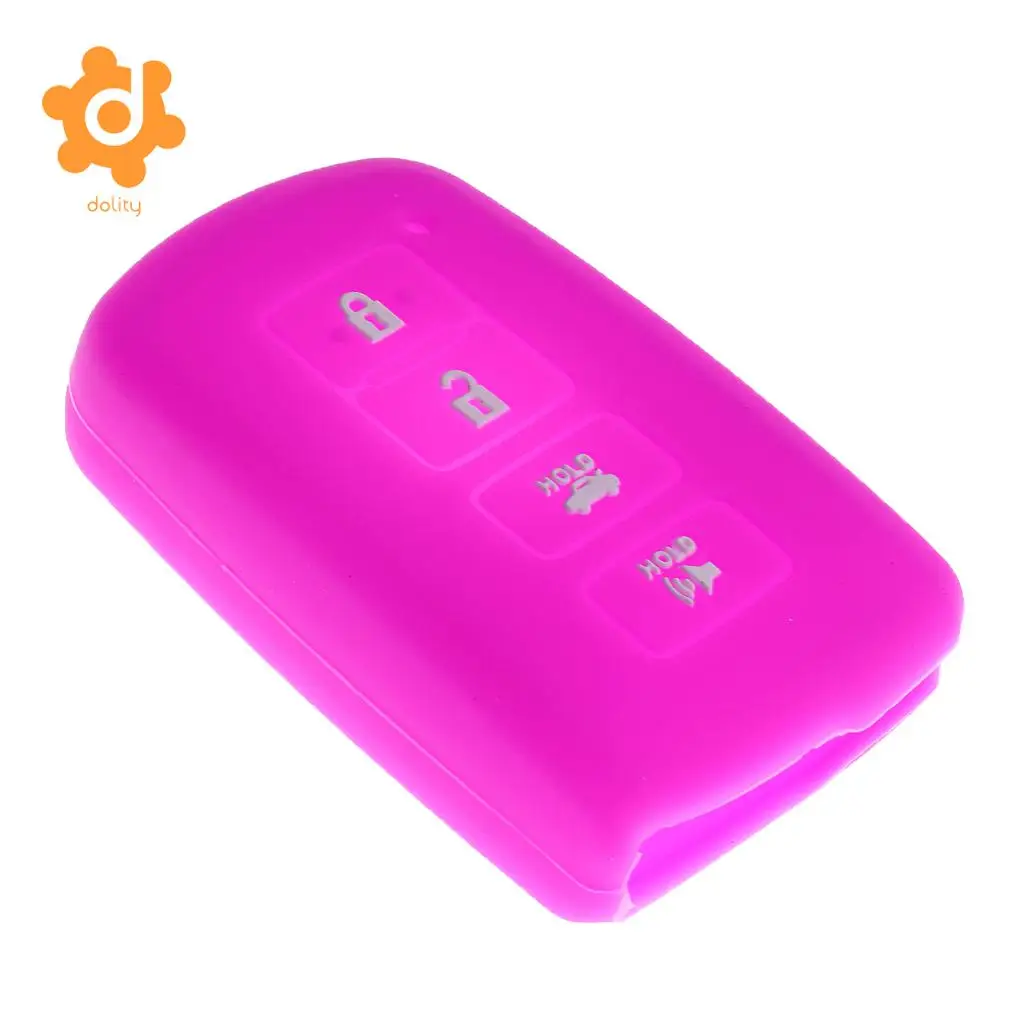 2pcs Silicone Car Key Shell Case Cover for Toyota Avalon RAV-4 Purple+Yellow