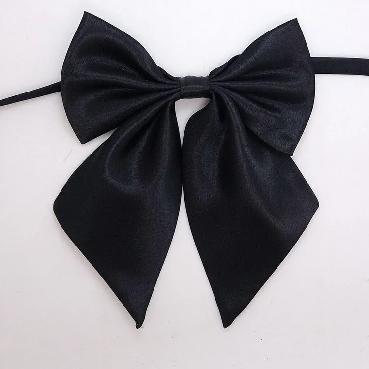 Винтажная Однотонная рубашка с бабочкой и галстуком-бабочкой, одноцветные узлы, регулируемые женские вечерние галстуки с бабочкой для танцев - Цвет: black