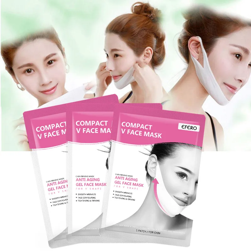 1pcs 4D Double V Face Shape Tension Firming Mask Paper Slimming Eliminate Edema Lifting Firming Thin Masseter Face Care Tool