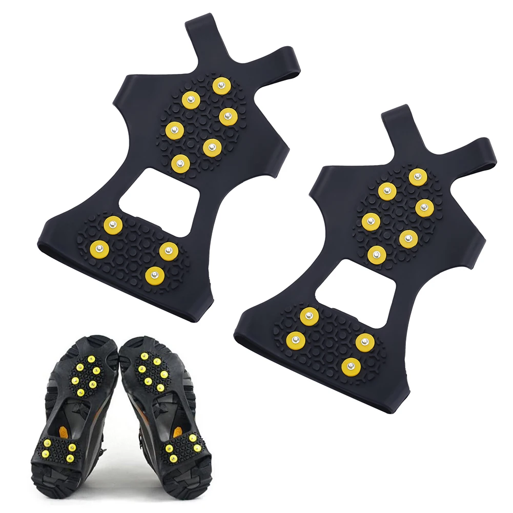 

Outdoor Universal Ice Snow Shoe Spiked Grips Cleats Crampons Winter climbing Camping Shoes Anti-Slip Cover Crampons M XL