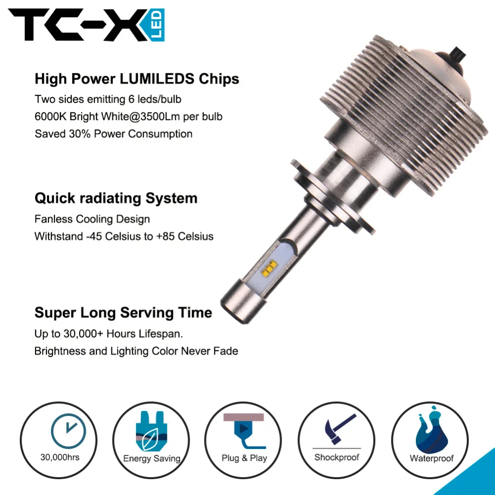 TC X 9003 HB2 H4 водить автомобиль Фары авто лампы H7 9005 HB3 светодиодные лампочки