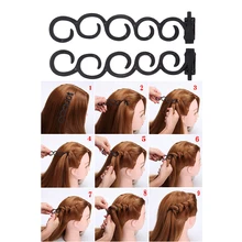 2 шт./компл. леди французский инструмент для плетения волос Магическая завивка волос для укладки волос, стильный зажим для плетения ролика валик для Сделай Сам резинка для волос аксессуары