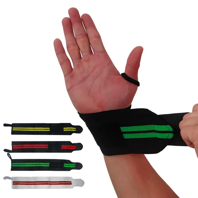 New Weight Lifting Sports Wristband Gym Fitness Wrist Thumb Support Straps Wraps Bandage Training Safety Hand Bands With Strap