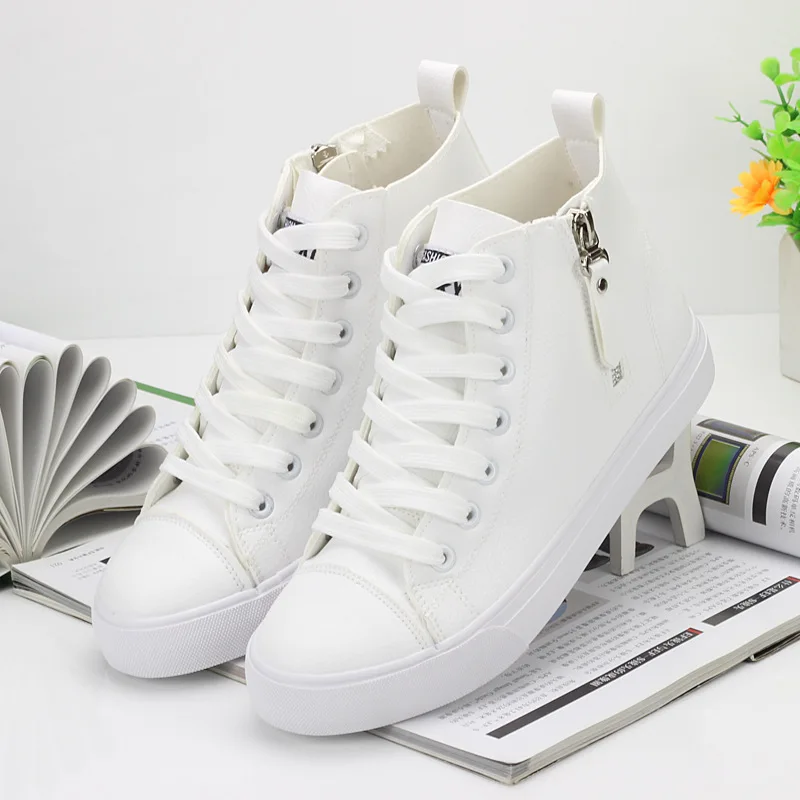 

running shoes for women 2018 fashion women sneakers chaussures femme off white leather waterproof zip women shoes basket femme
