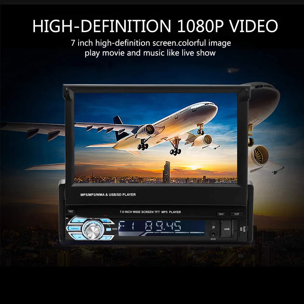 Cheap 7" 1 Din Android 9.1 Car Radio GPS Navigation Autoradio HD Retractable Touch Screen Car Multimedia Player SD FM AM USB 4 Cheap 7" 1 Din Android 9.1 Car Radio GPS Navigation Autoradio HD Retractable Touch Screen Car Multimedia Player SD FM AM USB 4