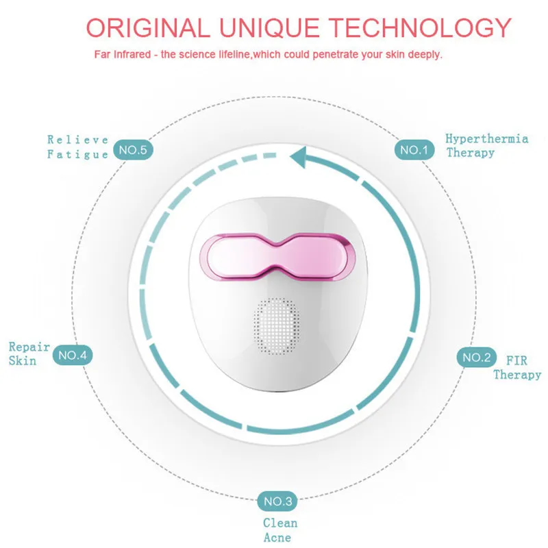 LASPOT, рекламная маска, массажная инфракрасная нагревательная пленка, микротоковое удаление морщин и акне, омоложение кожи, маска для лица