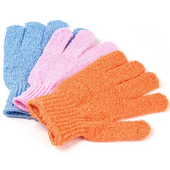 

Color Peeling Glove Scrubber Five Fingers Exfoliating Tan Removal Bath Mitts Paddy Soft Fiber Massage Bath Glove Cleaner SK475