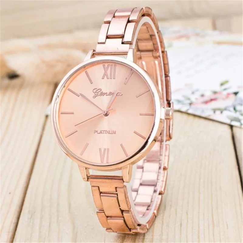 

2017 Luxury Brand Watches Women Quartz Analog Wristwatch Golden Band Dial Watch Relogio Feminino #25