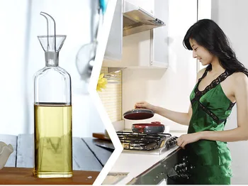 

1PC 150ml 250ml 500ml glass oiler oil and vinegar bottle double castoffs soy sauce pot outlet sauce seasoning bottle OK 0361