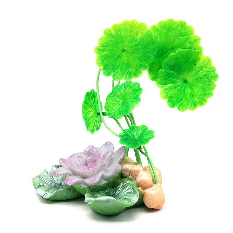 Aquarium Decorations Multicolor Artificial Plants Fish Tank Lotus