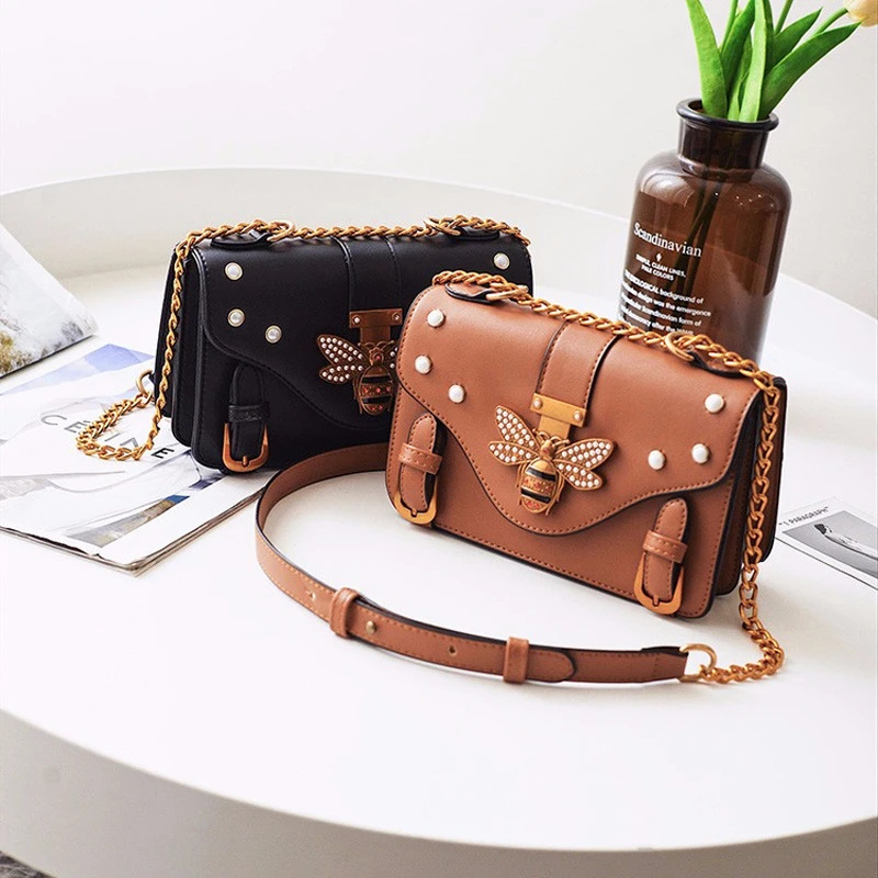 

Brand Bag Women Messenger Bags Little bee Handbags crossbody bags for Women Shoulder Bags Designer Handbags with pearl 647