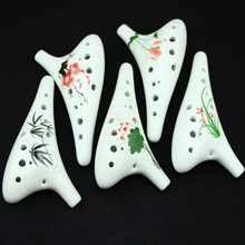 12 отверстий керамическая окарина флейта Alto C почерк стиль музыкальный инструмент для начинающих