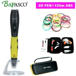 Оригинальный bapasco 3D ручка bp-04 100 метра ABS нити 3D печать Ручка с oled, 5 В 2A usb адаптер детей diy перо для рисования 3D литья