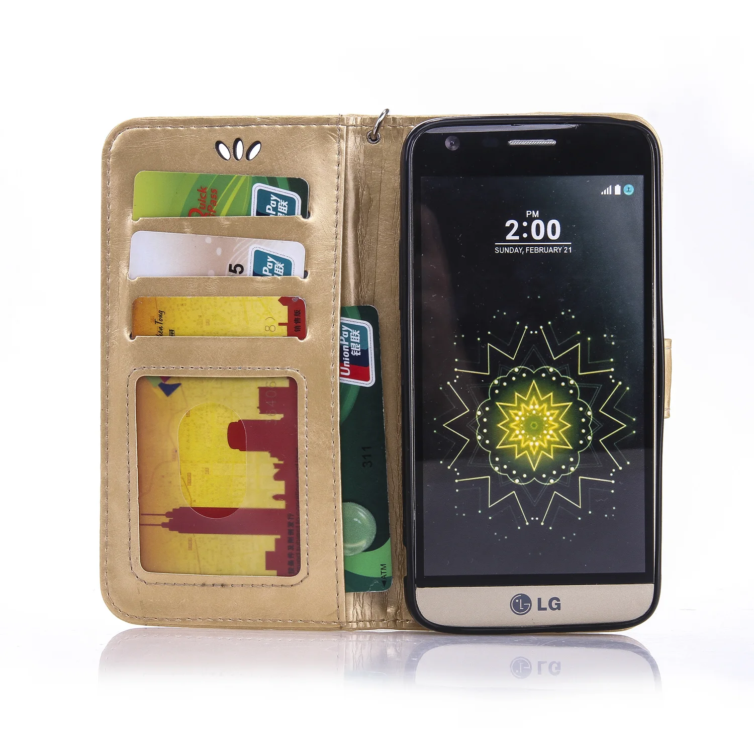 Магнитный чехол книжка с золотыми бабочками для LG K7 K8 Lte K350E K10 K3 K5 K4 2017 G6 G5 G3 G4 Stylus 2 3