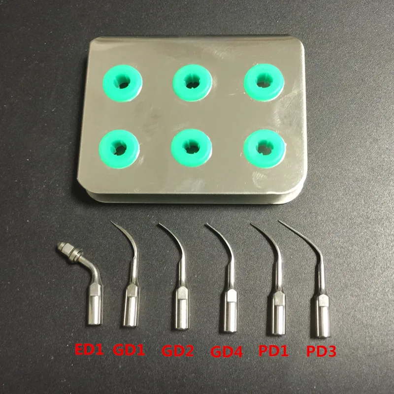 6pcs Dental Ultrasonic Scaler Scaling Perio Endo Tips Kit For SATELEC NSK DTE in Teeth