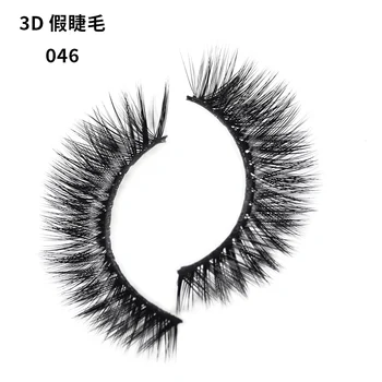 

Top sale 3D Mink Eyelashes long Natural False eyelashes 1 Pairs sofe Fake lashes Extension 3D mink lashes makeup faux 046