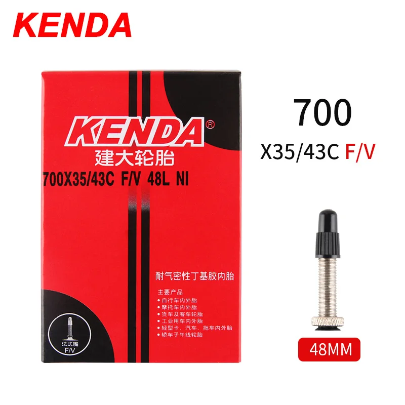 700x35-43-48L-FV 2 шт. Kenda ниппелем для горного велосипеда дорожный велосипед шины реагенты обогащения бутил резиновая камера велосипедной шины 26/27. 5/29/700c ультралегкий, нержавеющий ниппель камеры высокого давления к клапану Шредера трубки - Цвет: 700x35-43-48L-FV