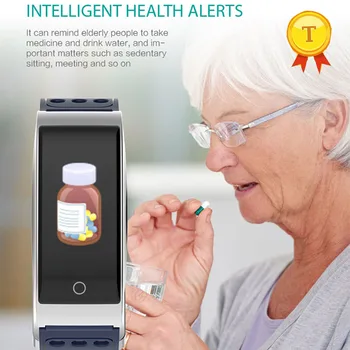 

waterproof heart rate blood pressure ecg ppg intelligent health alert fitness tracker smart band with one month standby bracelet