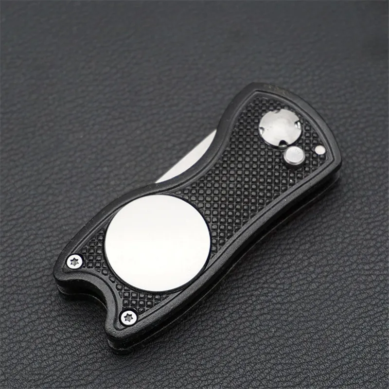 Hot Sale Aluminium Divot Fork Tool with Button Magnetic Ball Marker Portable for Golf Club 19ing