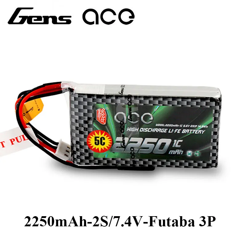 Gens ace 2250mAh 6,6 V 2S1P аккумулятор с разъемом BBL1 Futaba 3P для 14SG 4PLS T8J пульт дистанционного управления