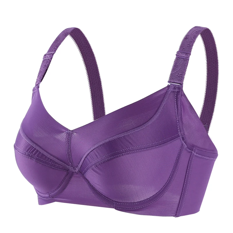 

Women's Comfortable Smooth Seamless Bra Full Coverage Big Size Silky Underwired Ultra-thin Bra 34~44 B C D E