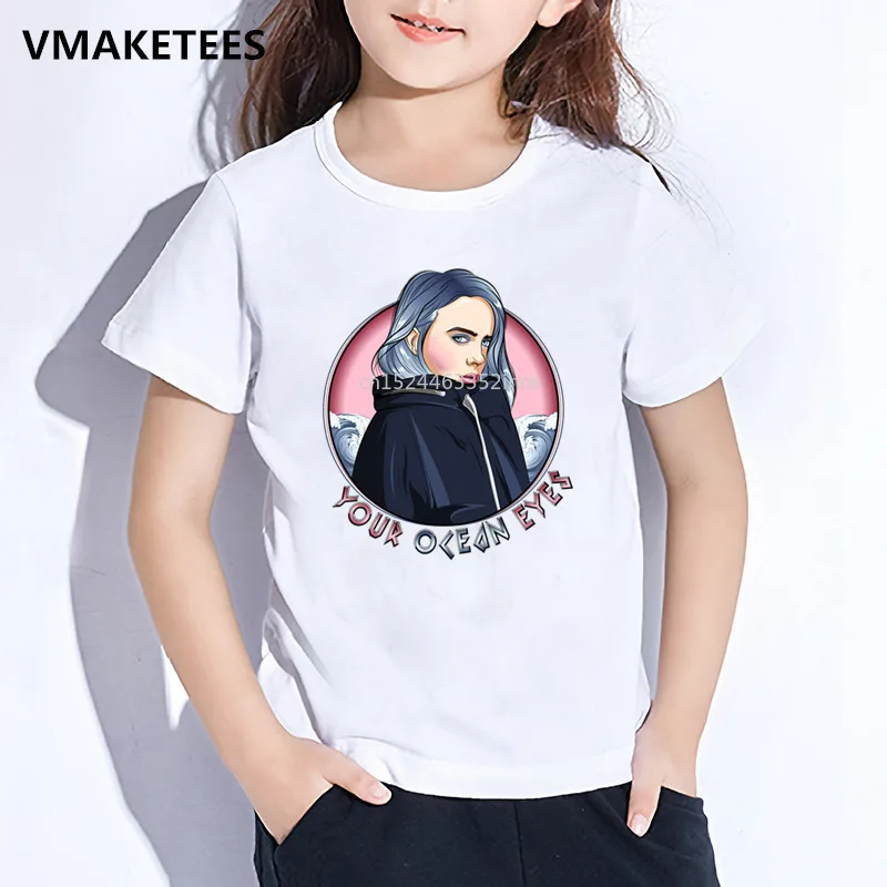 

Kids Summer Short Sleeve Girls & Boys T shirt Children Billie Eilish Printed T-shirt Fashion Casual Baby Clothes,ooo5265