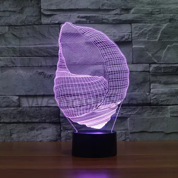 

3D Conch/Snail Illusion LED Night Light 7 colors changing Acrylic Table Lamp USB Kids Baby Sleeping Light Bedroom Decor