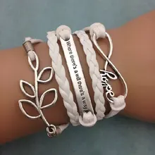 1 шт Бесконечность, пальма и ангор браслет. Металлический Шарм, восковой шнур, кожаный браслет 3343