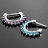 1PC Stainless Steel Colorful Crystal Gem Tribal Hinged Nose Septum Clicker Nipple Ear Cuff Piercing Ring Charming Jewelry 16g ► Photo 2/6