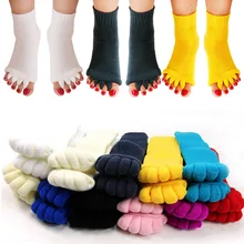 2 pçs eastic pé alinhamento alívio da dor meias para pedicure dispositivo correção hallux valgus cinco toe meias dedos separadores dedo do pé