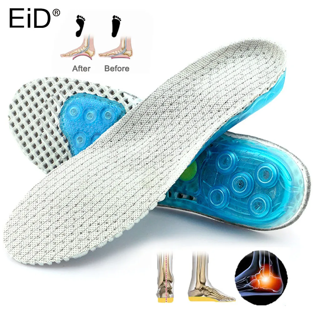 EiD EVA Silicone Gel orthotic insole for Flat Feet Arch Support orthopedic shoes sole Insoles for men and women Shock Absorption