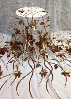 

Bridal SYJ-3285 sequins lace fabric best Quality Embroidered Nigerian Laces Fabric For party dress