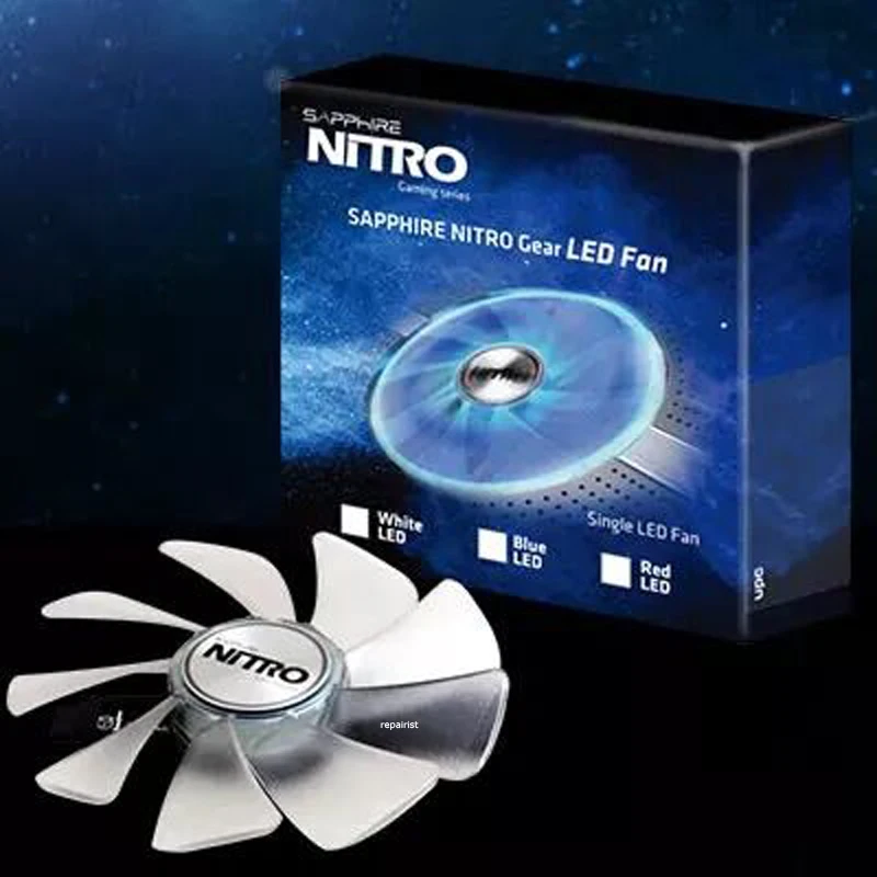 GPU RX 580 RX 570 Cooler Sapphire NITRO Gear LED Fan For RX580 RX570 Card Cooling
