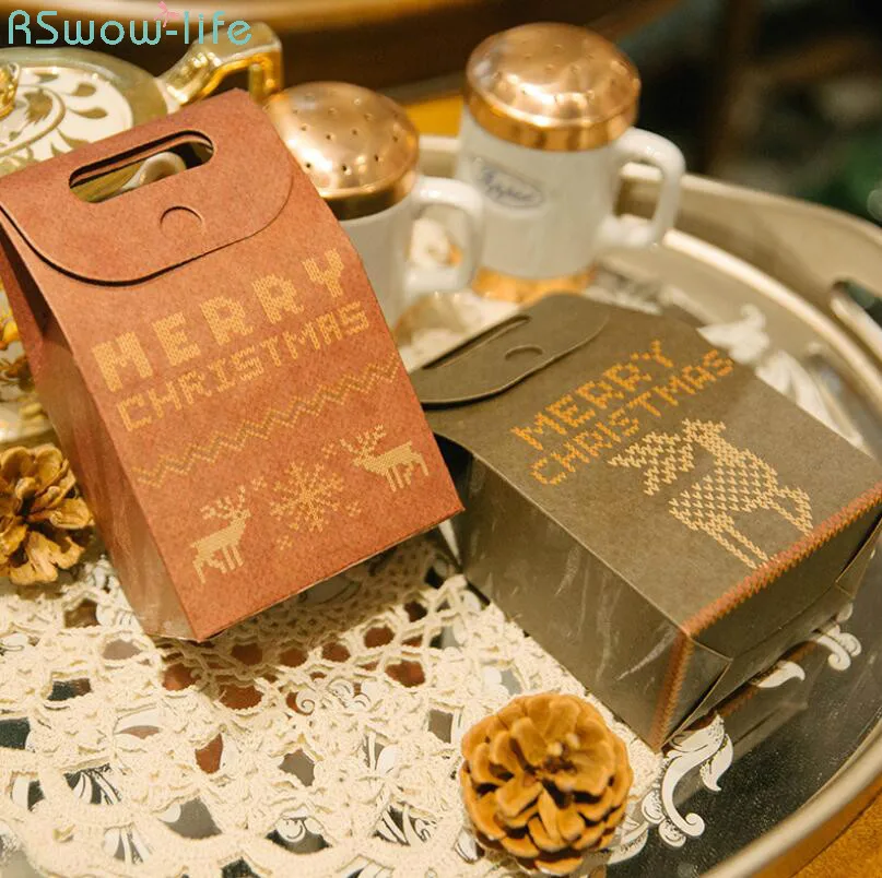 

2pcs Creative Kraft Paper Sweater Series Christmas Gift box Children's Holiday Gift bag Festival Party Supplies