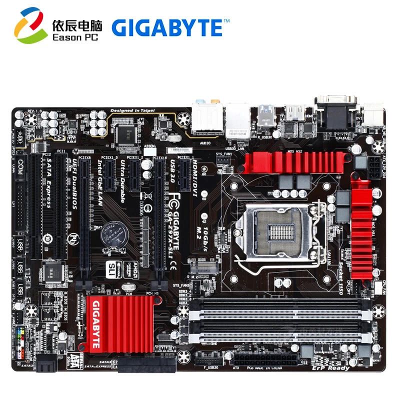 GIGABYTE GA-Z97X-SLI рабочего Материнская плата LGA1150 i3 i5 i7 DDR3 USB3.0 32G блок питания ATX