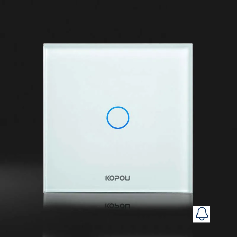 EU Standard, Door Bell Touch Switch, Crystal Glass Switch Panel, 220