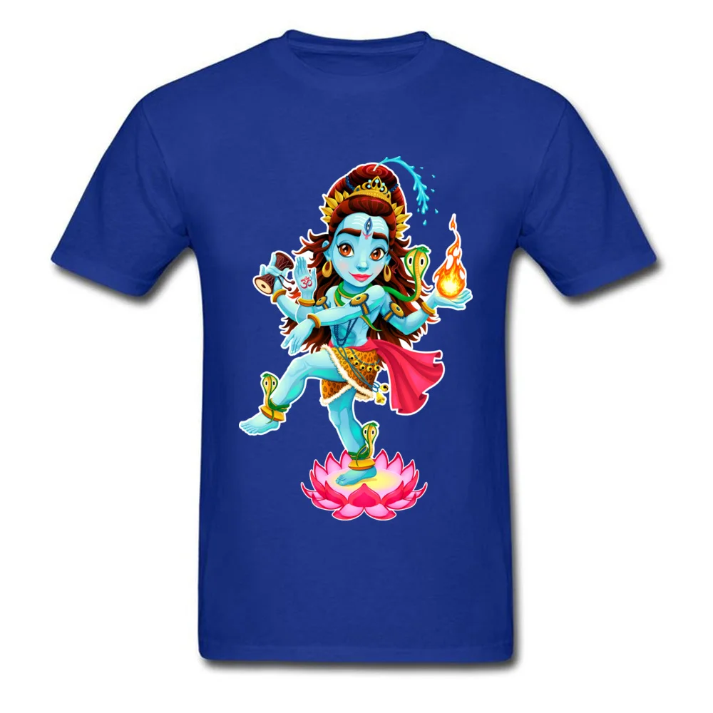 Cute Men T-Shirt Round Collar Short Sleeve 100% Cotton Dance of Shiva Tops Tees Custom Sweatshirts Wholesale Dance of Shiva blue