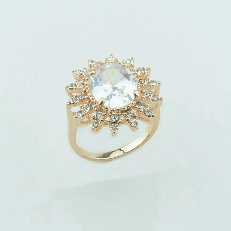 

1pcs 2cm Width Women 585 Gold Color Rings White Cubic Zircon Stone Party Rings Jewelry