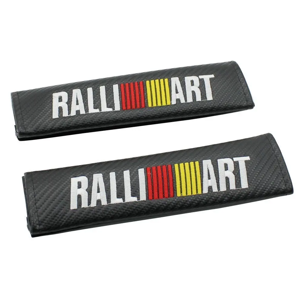 

Car Seat Belts Covers Padding Carbon Fiber Leather Belt Shoulder Sleeve For Mitsubishi carisma lancer 9 ralliart colt pajero