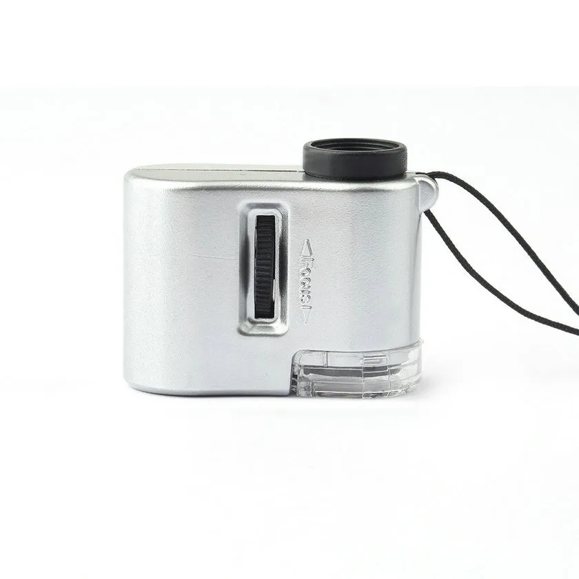 Новый мини объектив 60X карманный лупа микроскоп со светодио дный подсветкой ювелирные изделия Ювелир Лупа валюты Dectector